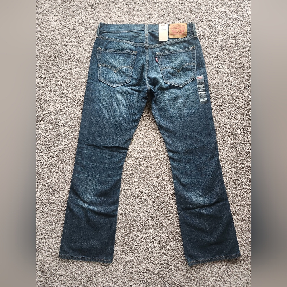 SOLD! LEVIS Mens 33x30 527 Slim Bootcut Dark Blue Jeans NWT